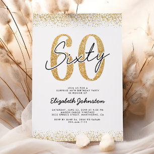 Elegant Gold 60th Birthday Party Invitation