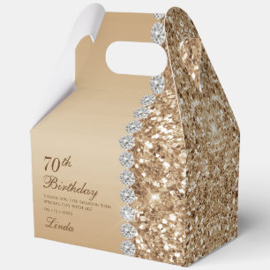 Elegant Gold 70th Birthday Favour Box