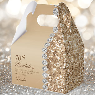 Elegant Gold 70th Birthday Favour Box