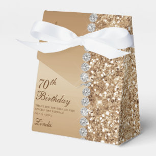 Elegant Gold 70th Birthday Favour Box