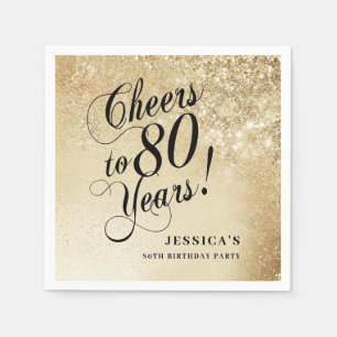 Elegant Gold 80th Birthday Napkin