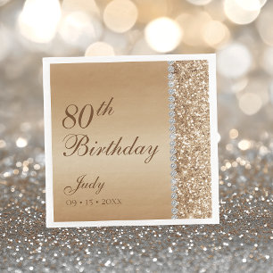 Elegant Gold 80th Birthday Napkin