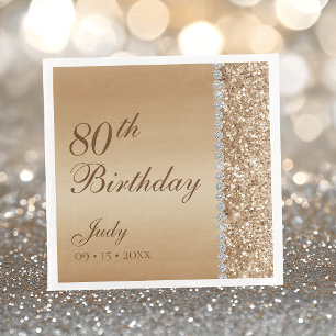 Elegant Gold 80th Birthday Napkin