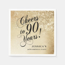 Elegant Gold 90th Birthday