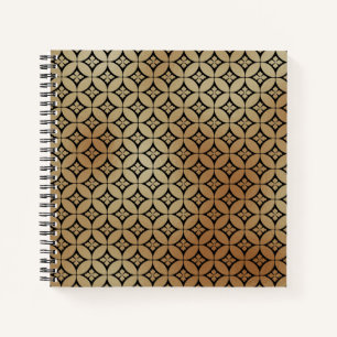 Elegant Gold Abstract Floral Circles Pattern   Notebook