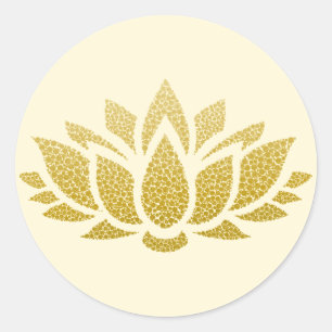 Elegant Gold Abstract Lotus Flower Sticker