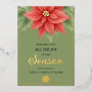 Elegant Gold Accent Company Christmas Card
