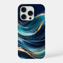 Elegant gold-accented ocean waves