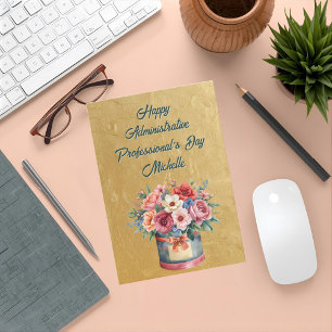 Elegant Gold Administrative Professionals Day Postcard