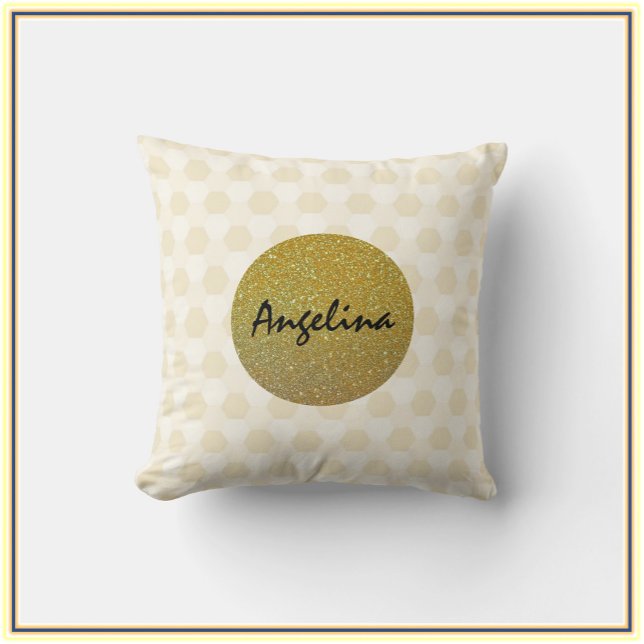 Elegant Gold and Beige Glitter Cushion (Creator Uploaded)