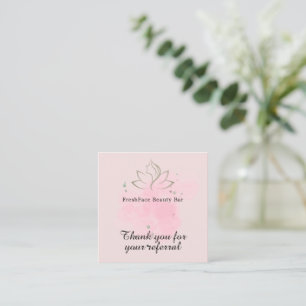 Elegant gold and black beauty salon referral card