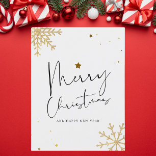 Elegant Gold and Black Christmas Holiday Card