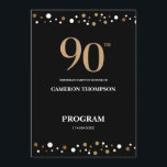 Elegant Gold and Black Confetti 90th birthday  Programme<br><div class="desc">Celebrate the momentous occasion of a 90th birthday with the Elegant Gold and Black Confetti 90th Birthday Program. This sophisticated and stylish design features a combination of gold and black confetti, symbolising the glitz and glamour of this milestone celebration. The program can be easily personalised, making it a wonderful keepsake...</div>
