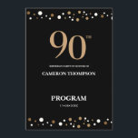 Elegant Gold and Black Confetti 90th birthday  Programme<br><div class="desc">Celebrate the momentous occasion of a 90th birthday with the Elegant Gold and Black Confetti 90th Birthday Program. This sophisticated and stylish design features a combination of gold and black confetti, symbolising the glitz and glamour of this milestone celebration. The program can be easily personalised, making it a wonderful keepsake...</div>