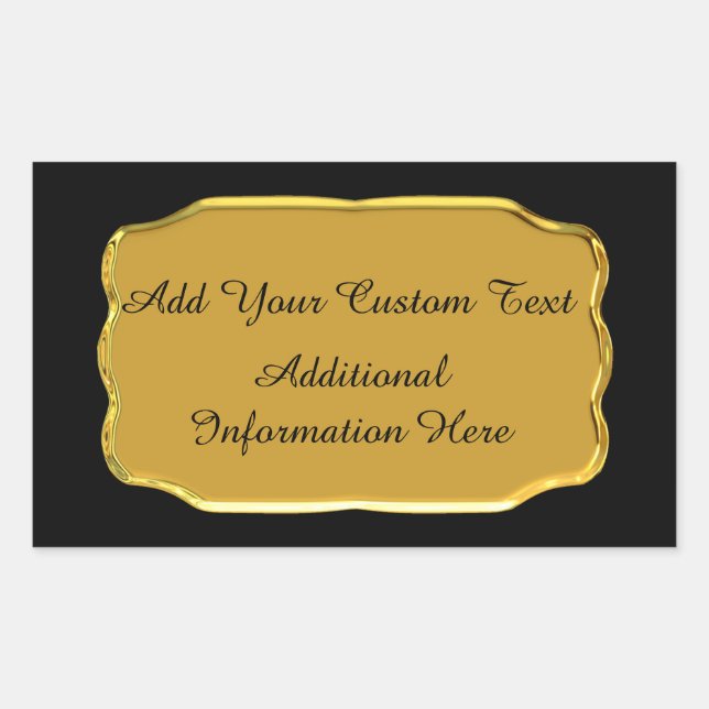 Elegant Gold And Black Custom Seals And Stickers (Front)