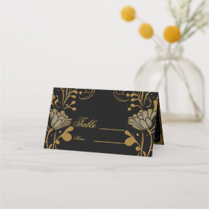 Elegant gold and black design  place card