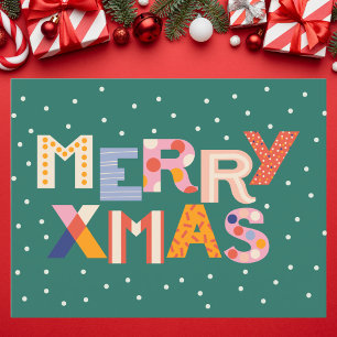 Elegant Gold and Black Geometric Pattern Holiday Card