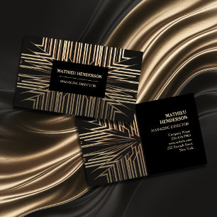 Elegant Gold and Black Luxurious Modern Business Card