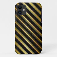 Elegant Gold and Black Stripe iPhone Case