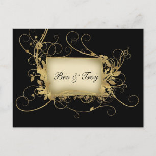 Elegant gold and black swirl design - customise it postcard