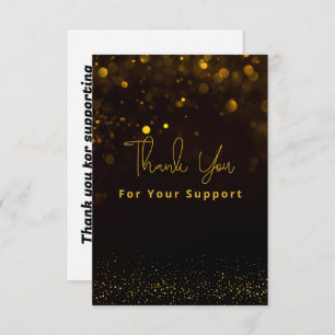 Elegant gold and black thank you card