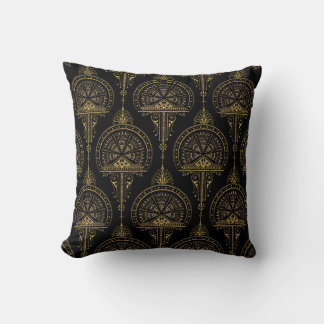 Elegant Gold and Black Throw Pillow
