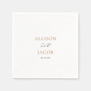 Elegant Gold and Black Wedding Napkin