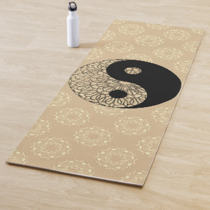 Elegant Gold and Black Yin Yang Yoga Mat