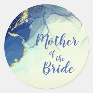Elegant Gold and Blue Mother of the  Classic Round Sticker