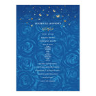 Elegant Gold and Blue Roses Watercolor Floral