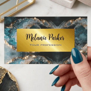 Elegant gold and blush marble Glitter Business Car Card