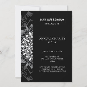 Elegant gold and brown charity gala party invitation