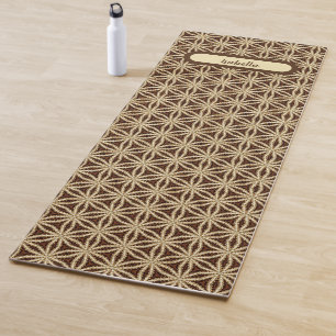 Elegant Gold and Brown Star Anise Yoga Mat