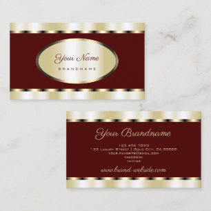 Elegant Gold and Burgundy Coloured Professional Business Card