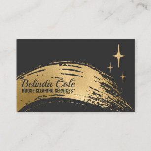 Elegant Gold And Charcoal Cleaning Splatter Business Card