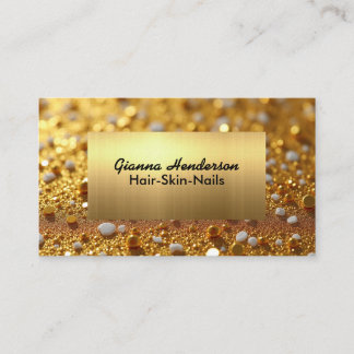 Elegant Gold And Gold Glitter Business Card