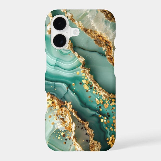 Elegant Gold And Green Marble (Back)
