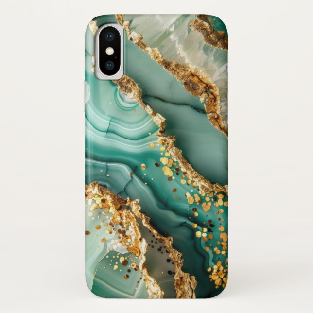 Elegant Gold And Green Marble Case-Mate iPhone Case (Back)