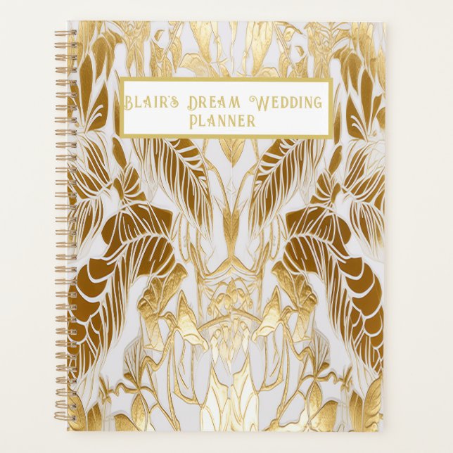 Elegant Gold and Ivory Wedding Planner (Front)