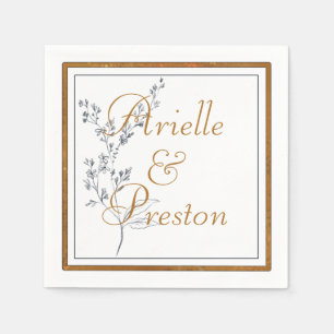 Elegant Gold and Navy Paper Napkin