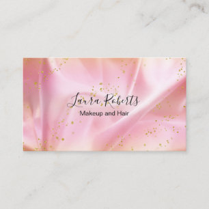 Elegant Gold and Pink Glitter Business Card