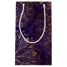 Elegant Gold and Purple Floral Mandala Pattern