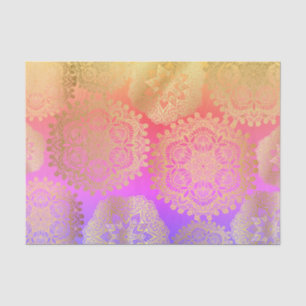 Elegant Gold And Rainbow Mandala Pattern Tissue Paper