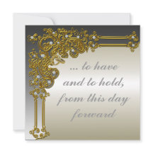 Elegant Gold and Silver Wedding Invitation
