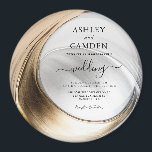 Elegant Gold and Silver Wedding Invitation Magnet<br><div class="desc">Create your own Elegant Gold and Silver Circle Wedding Magnet Invitation! Personalise this design with your own text. You can further customise this design by selecting the "Edit Details" button if desired.</div>