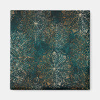 Elegant Gold and Teal Green Floral Mandala Pattern