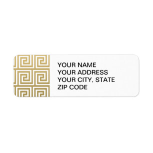 Elegant Gold and White Greek Key Pattern