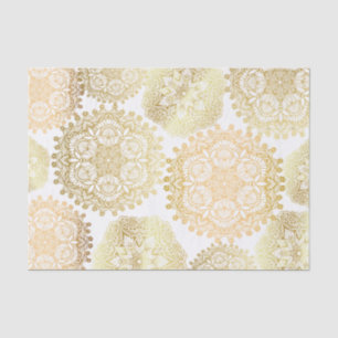 Elegant Gold And White Mandala Pattern Tissue Paper