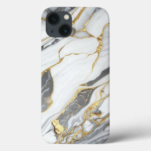 Elegant Gold And White Marble iPhone 13 Case
