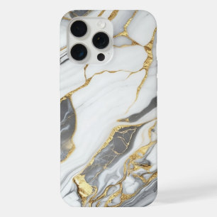 Elegant Gold And White Marble iPhone 15 Pro Max Case